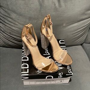 Wild Diva Gold Heeled Sandals $15